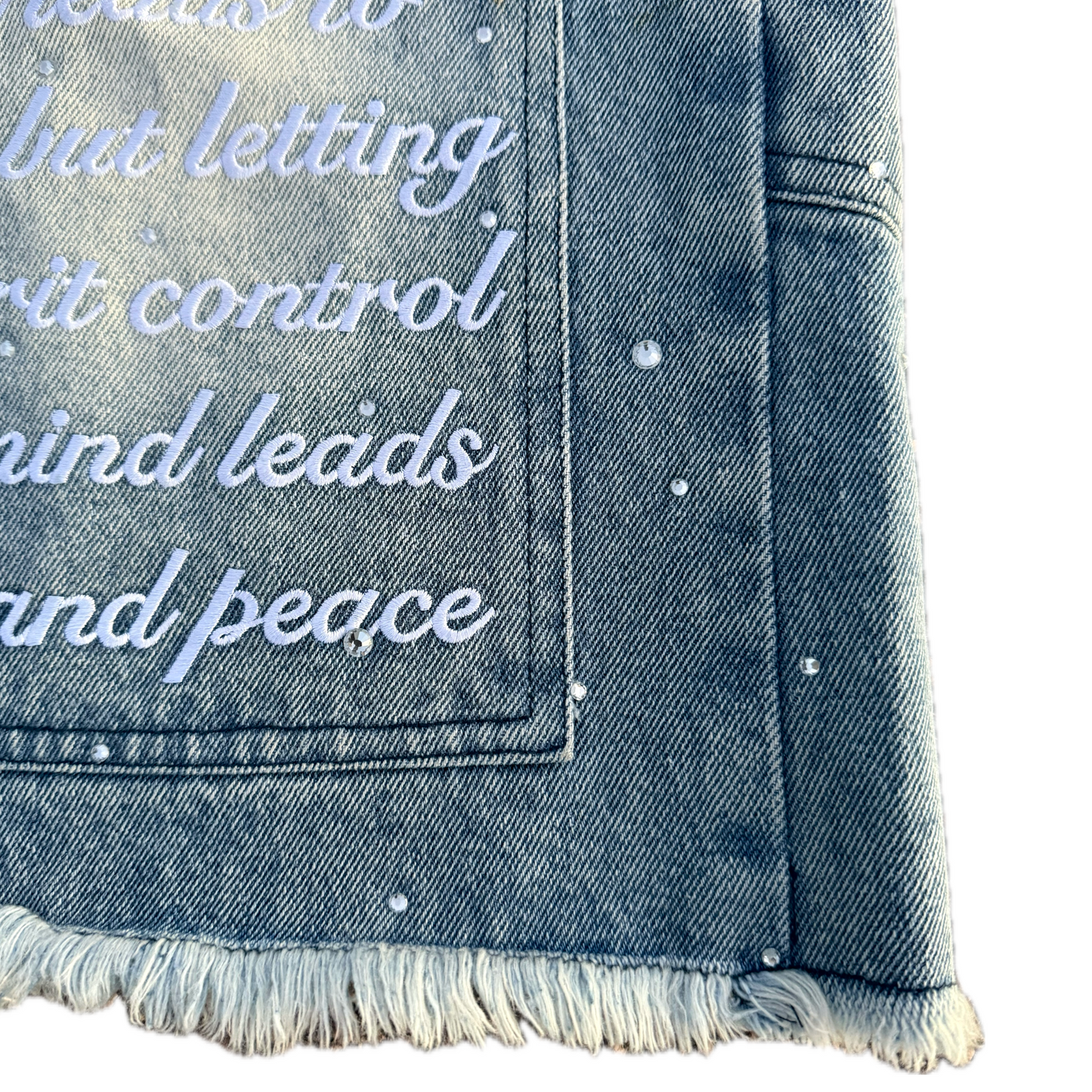 MIND OF PEACE Denim Shorts