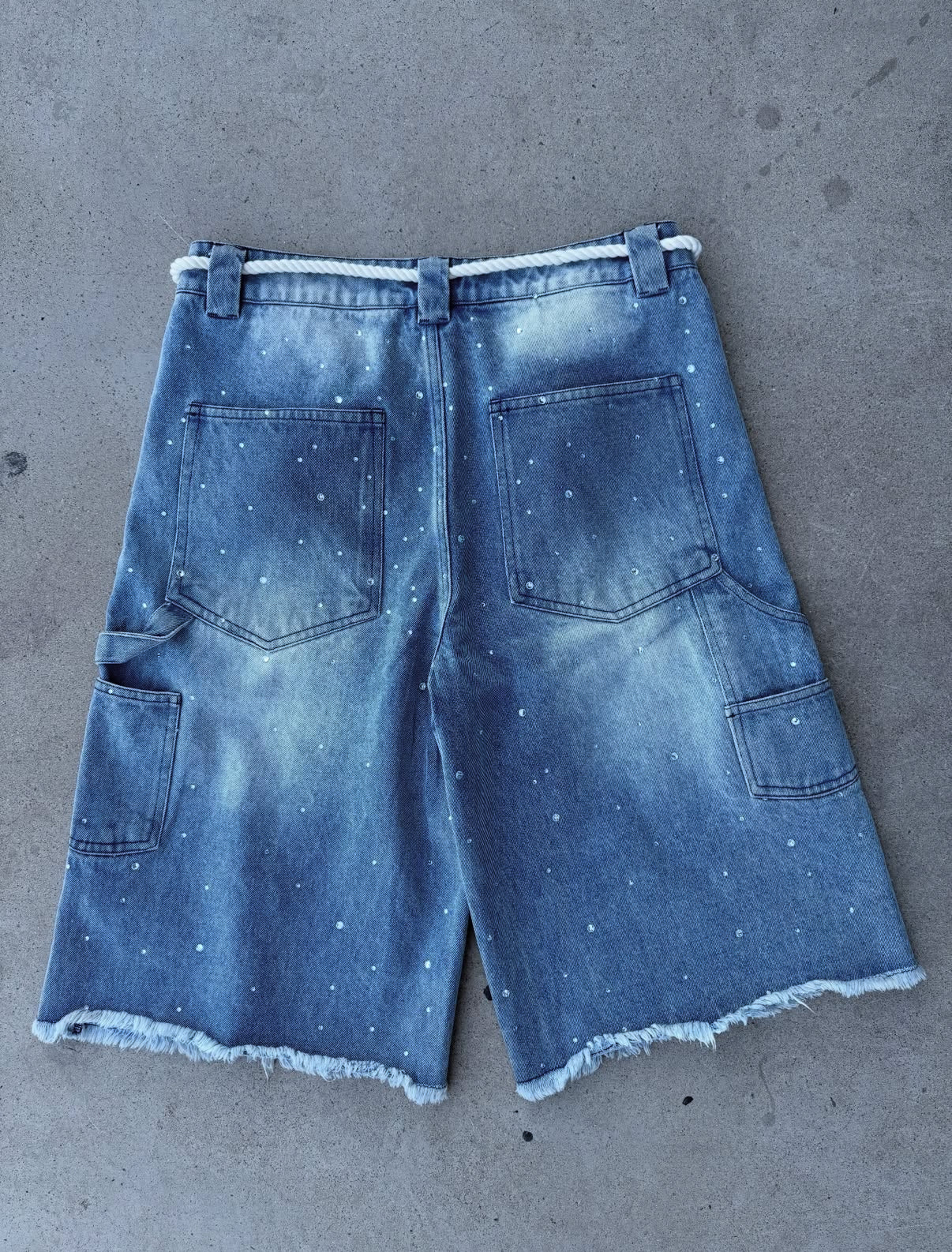 "mind of peace" denim shorts