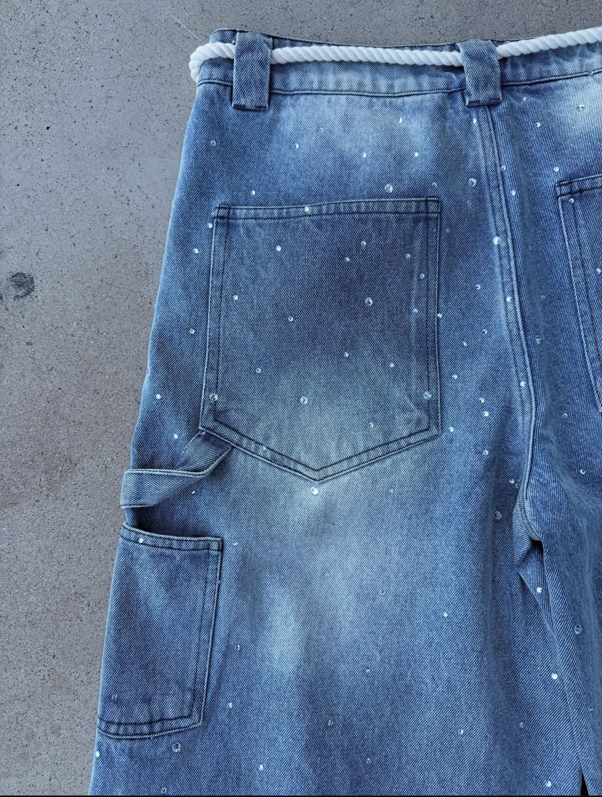 "mind of peace" denim shorts