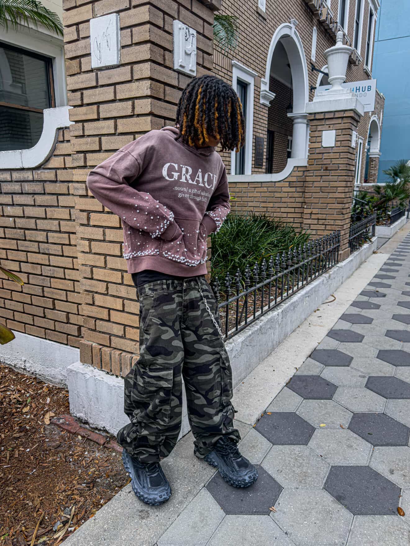 "grace" pearl hoodie